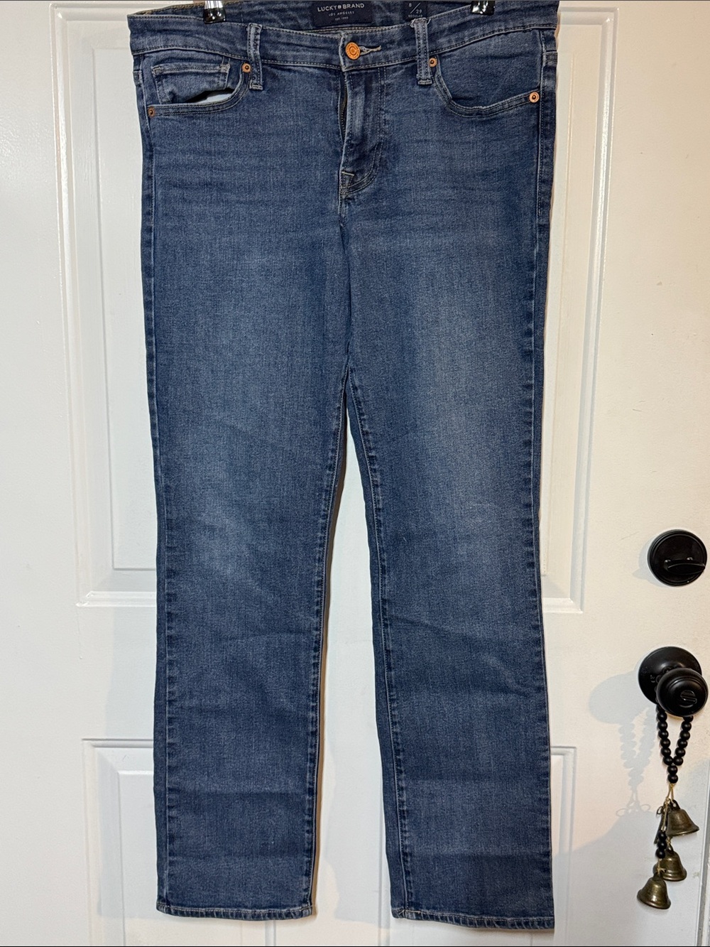 Lucky Brand Straight Leg Jeans in Medium Blue Denim